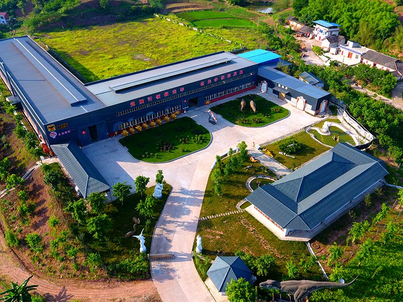 Aerial view of the HLTDINO factory and production base in Zigong, Sichuan