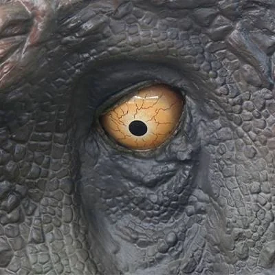 Patented silicone skin surface on an animatronic dinosaur