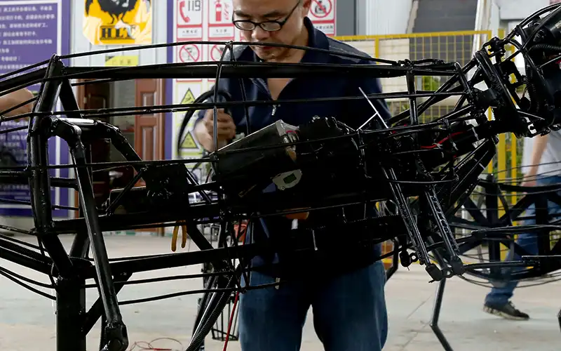 In-house animatronic manufacturing on the factory floor