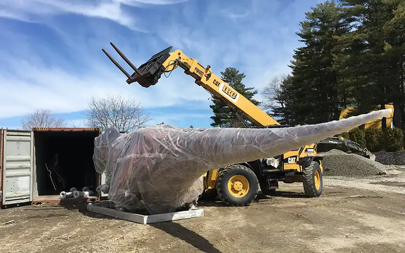 Export crating and shipping of animatronic exhibits