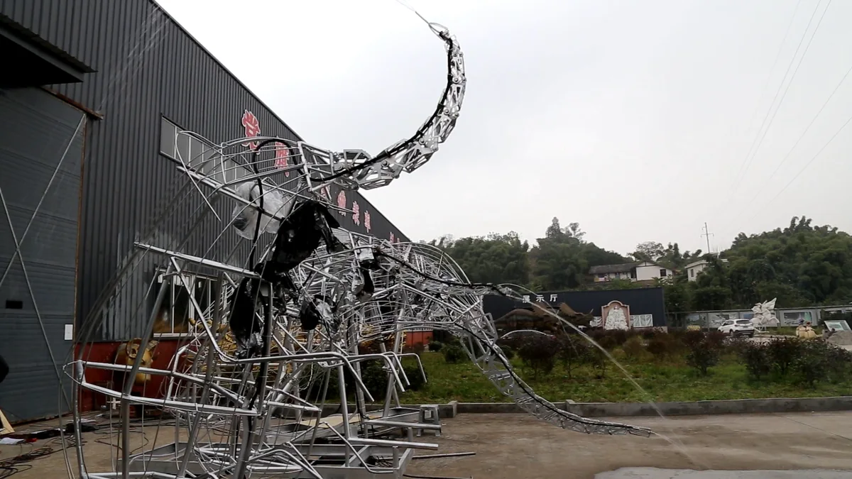Animatronic elephant brushless motor and hydraulic test rig running a trunk movement cycle