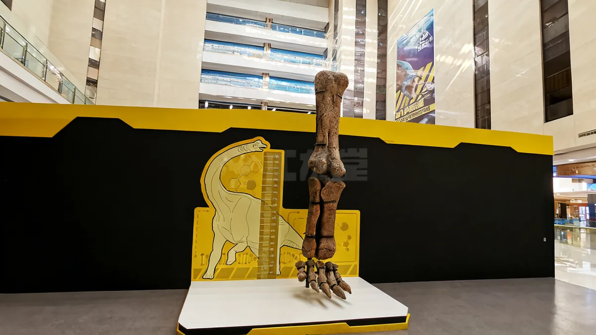 Dinosaur leg bone fossil replica for museum handling tables