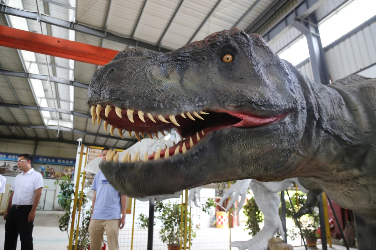 T-Rex animatronic model side view displaying hand-finished surface quality